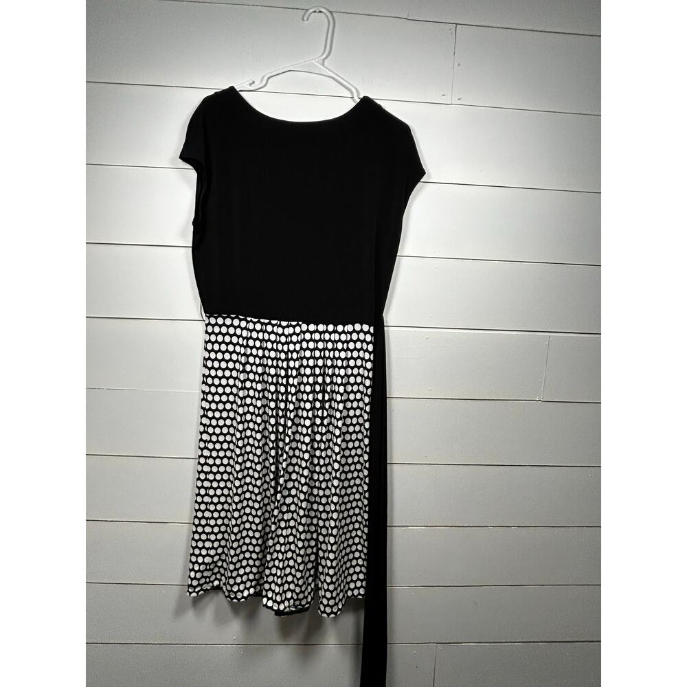 Talbots Black White Polka Belted Midi Dress Size 12 - Picture 2 of 9